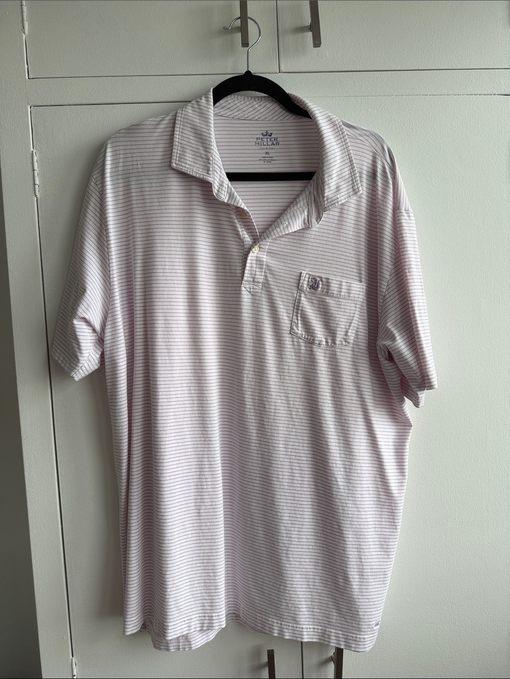 Peter Millar Everglades Palm Beach White and Purple Polo Shirt